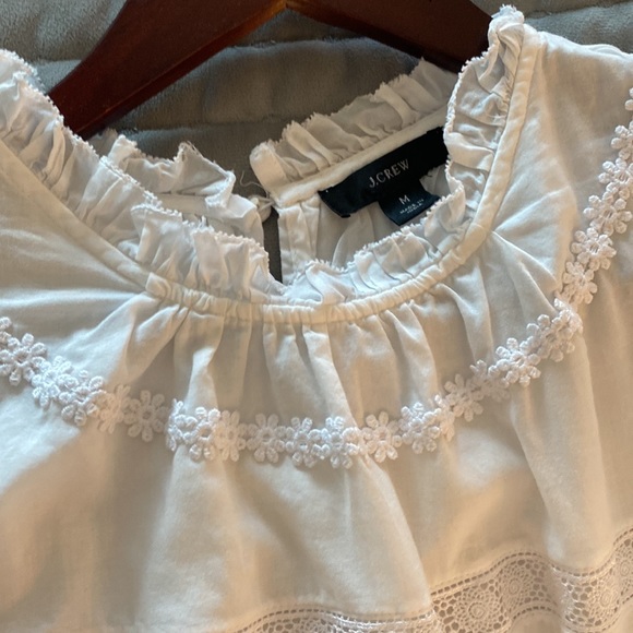 JCrew White Floral Lace Top - Picture 2 of 4